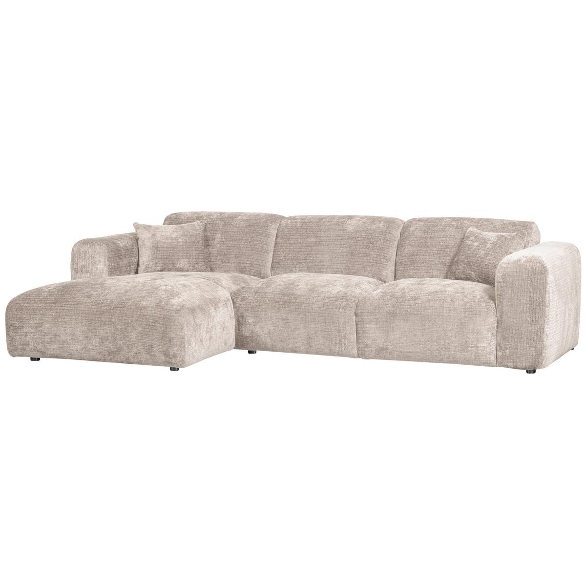 ECKSOFA Cloud Naturfarben S: 165x280cm - Schwarz/Naturfarben, Design, Textil (165/280cm) - Livetastic