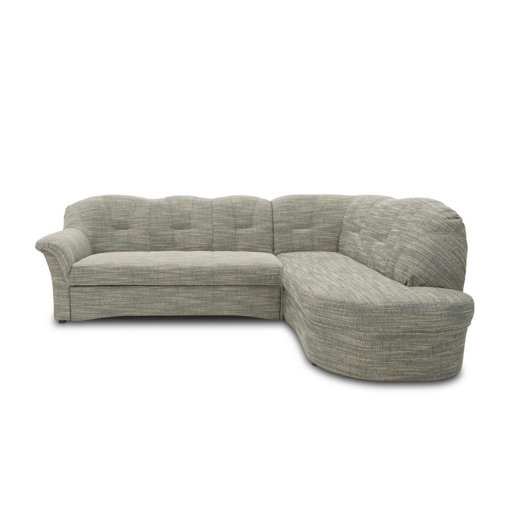 Ecksofa Papenburg Rücken echt Grau/Weiß