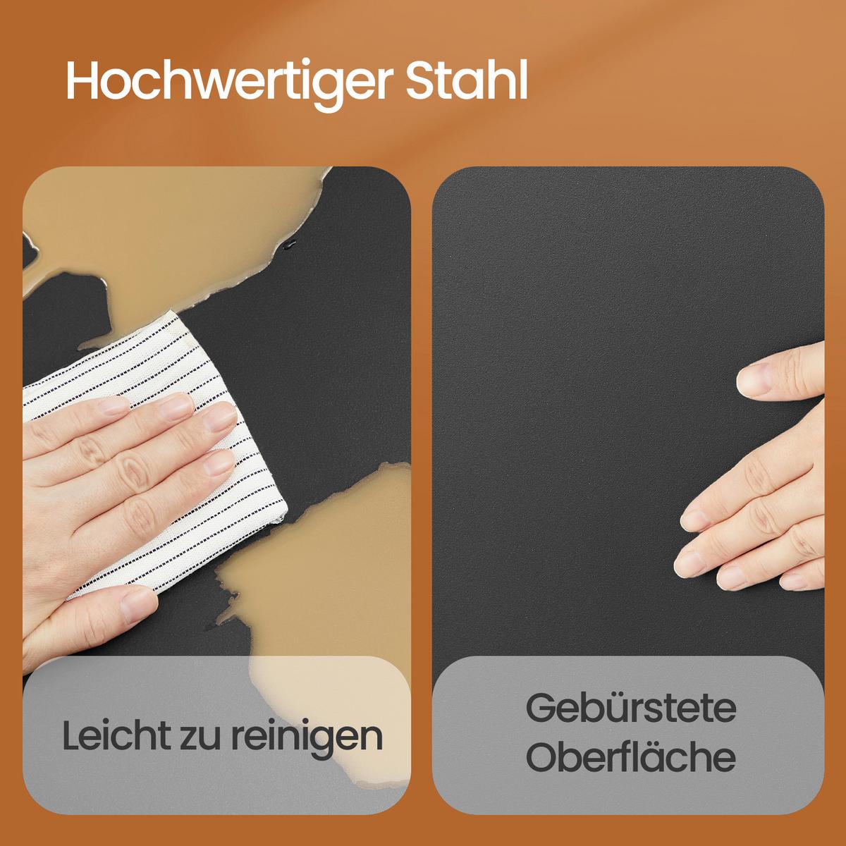 Abfallsammler Schwarz/silberfarben B: 41 Cm - Silberfarben/Schwarz, Basics, Kunststoff/Metall (41/47/36cm)