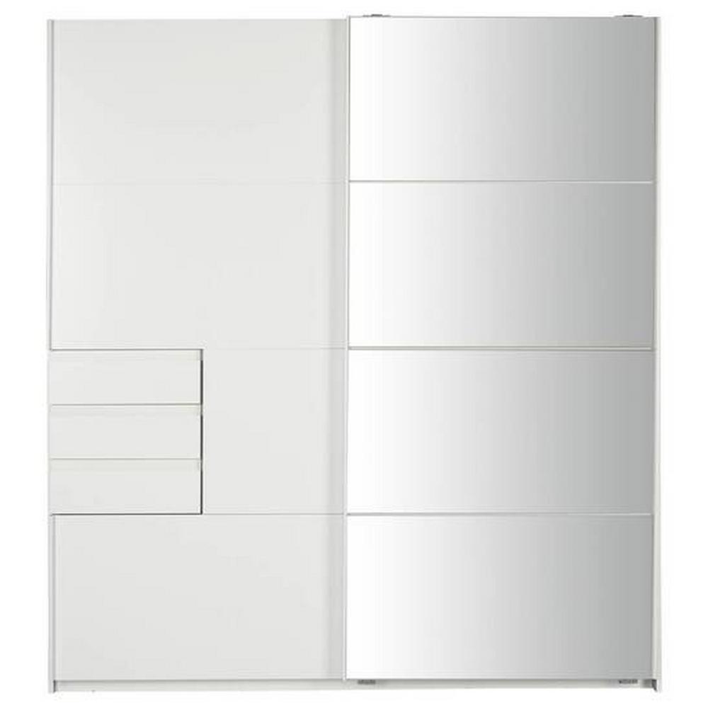 Skriňa s posuvnými dverami OLDENBURG biela/zrkadlo