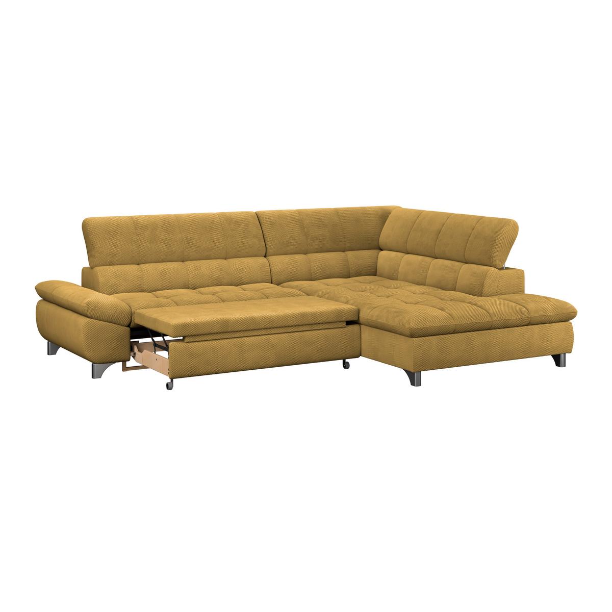Ecksofa Gemini Senfgelb, B: 312cm - Chromfarben/Senfgelb, KONVENTIONELL, Textil (312/234cm)