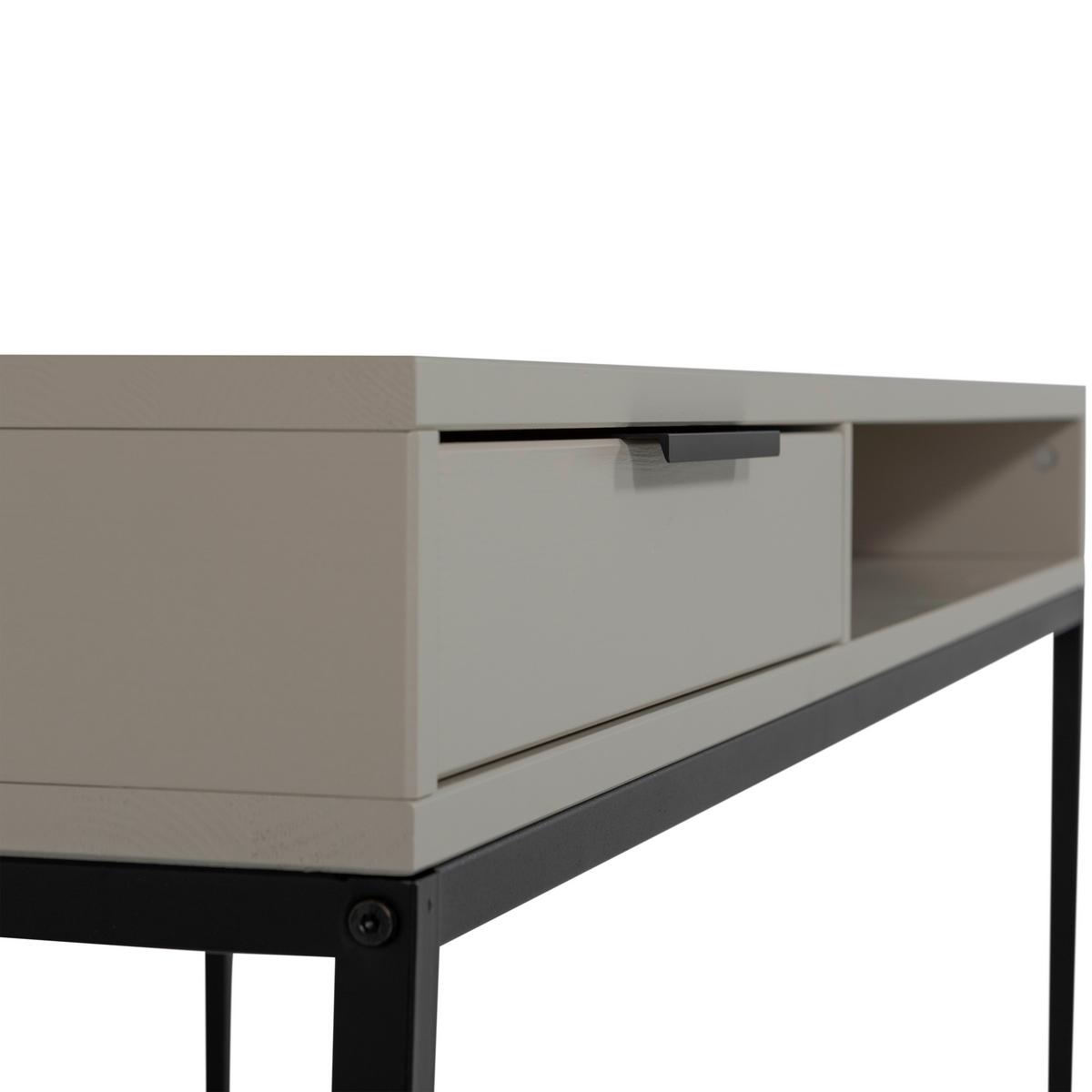 Schreibtisch Nore Grau B: 130 cm - Schwarz/Grau, MODERN, Holz/Metall (130/58/75cm) - Livetastic