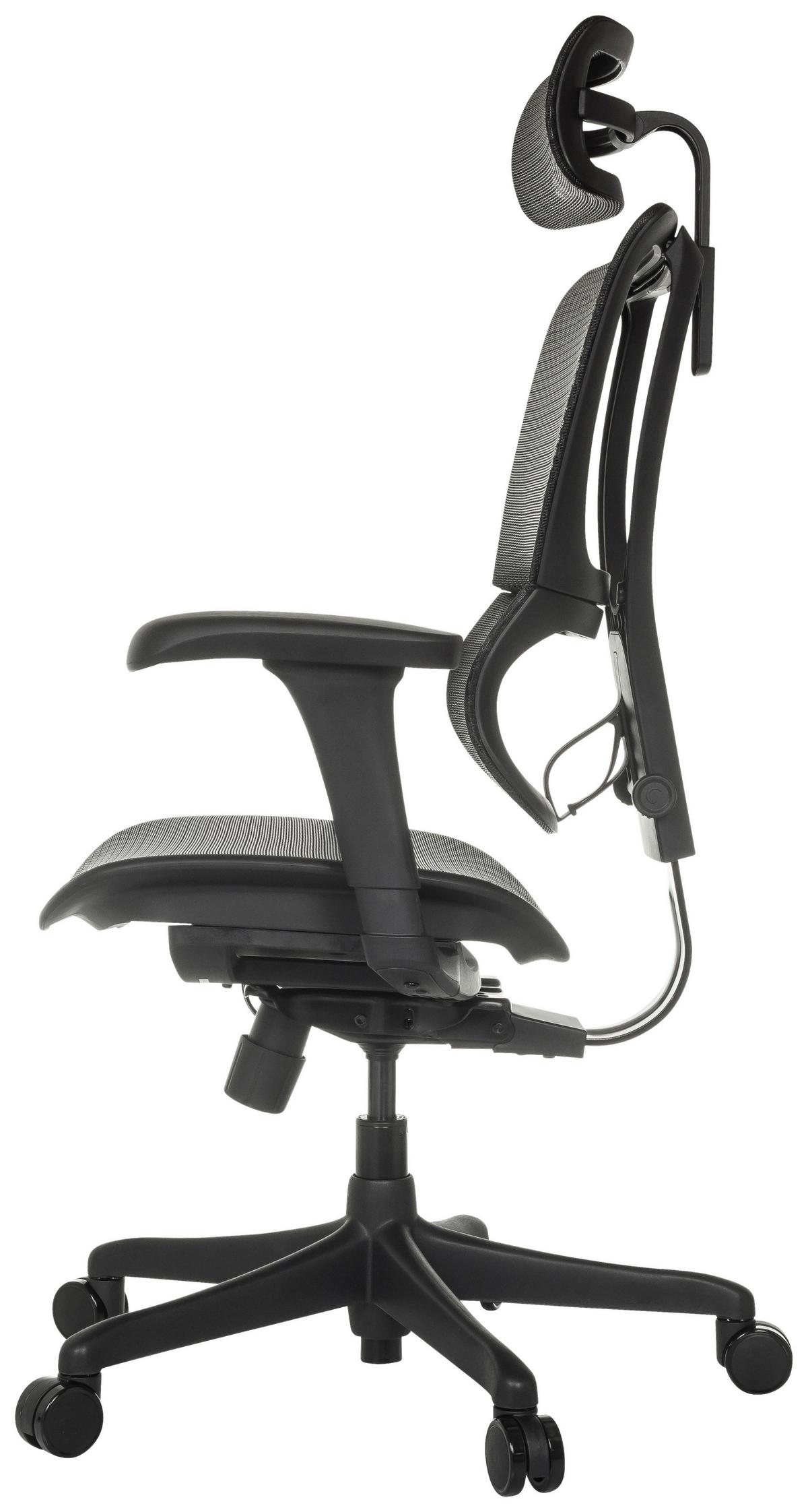 Drehstuhl Ergohuman SlimUltra Schwarz B: 69 cm - Schwarz, MODERN, Kunststoff/Textil (69/112 - 134/63cm) - MID.YOU