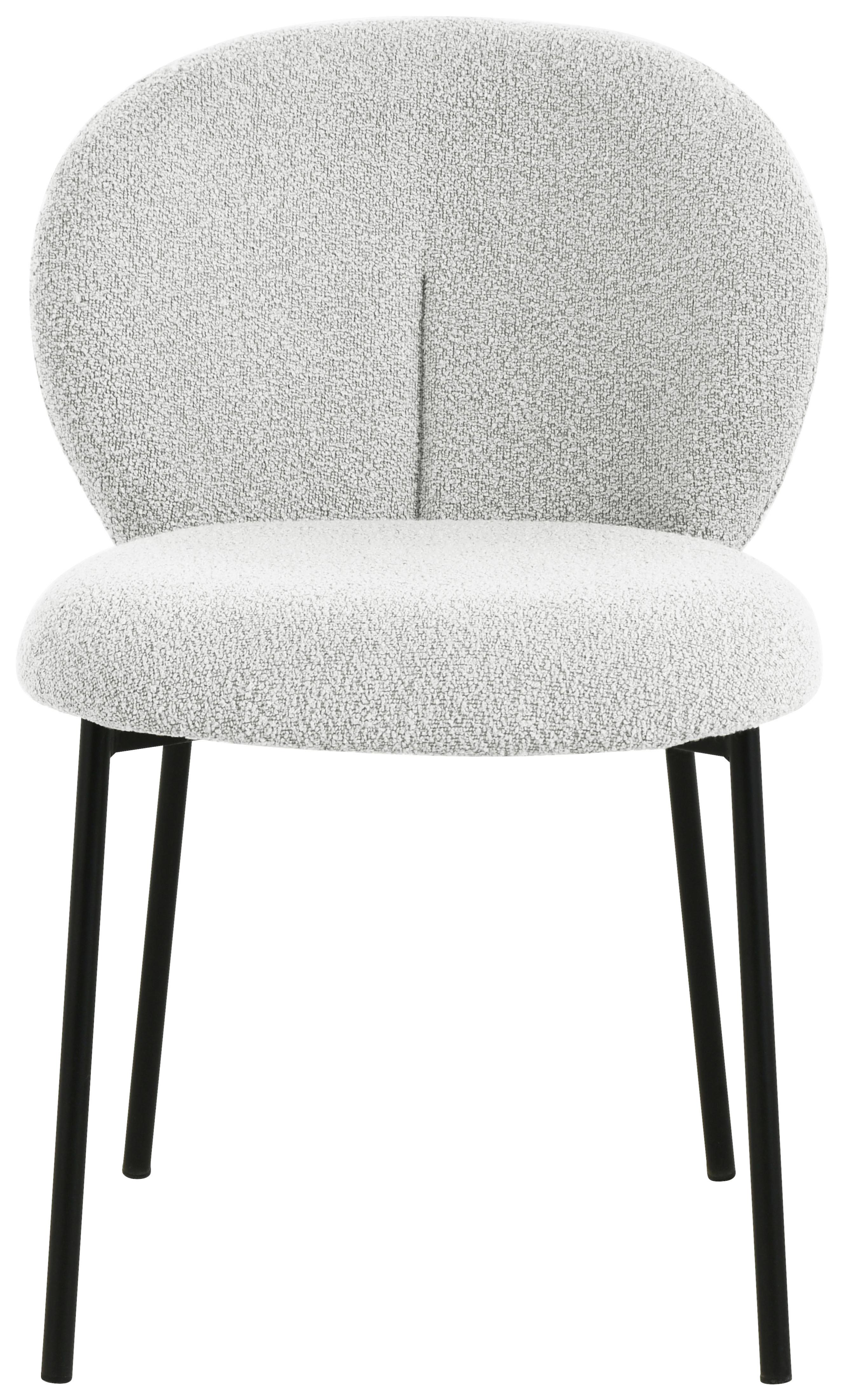 Vierfußstuhl Luisa Bouclé Grau, B: 51 Cm - Schwarz/Grau, MODERN, Holz/Textil (51/80/59cm) - My Baby Lou