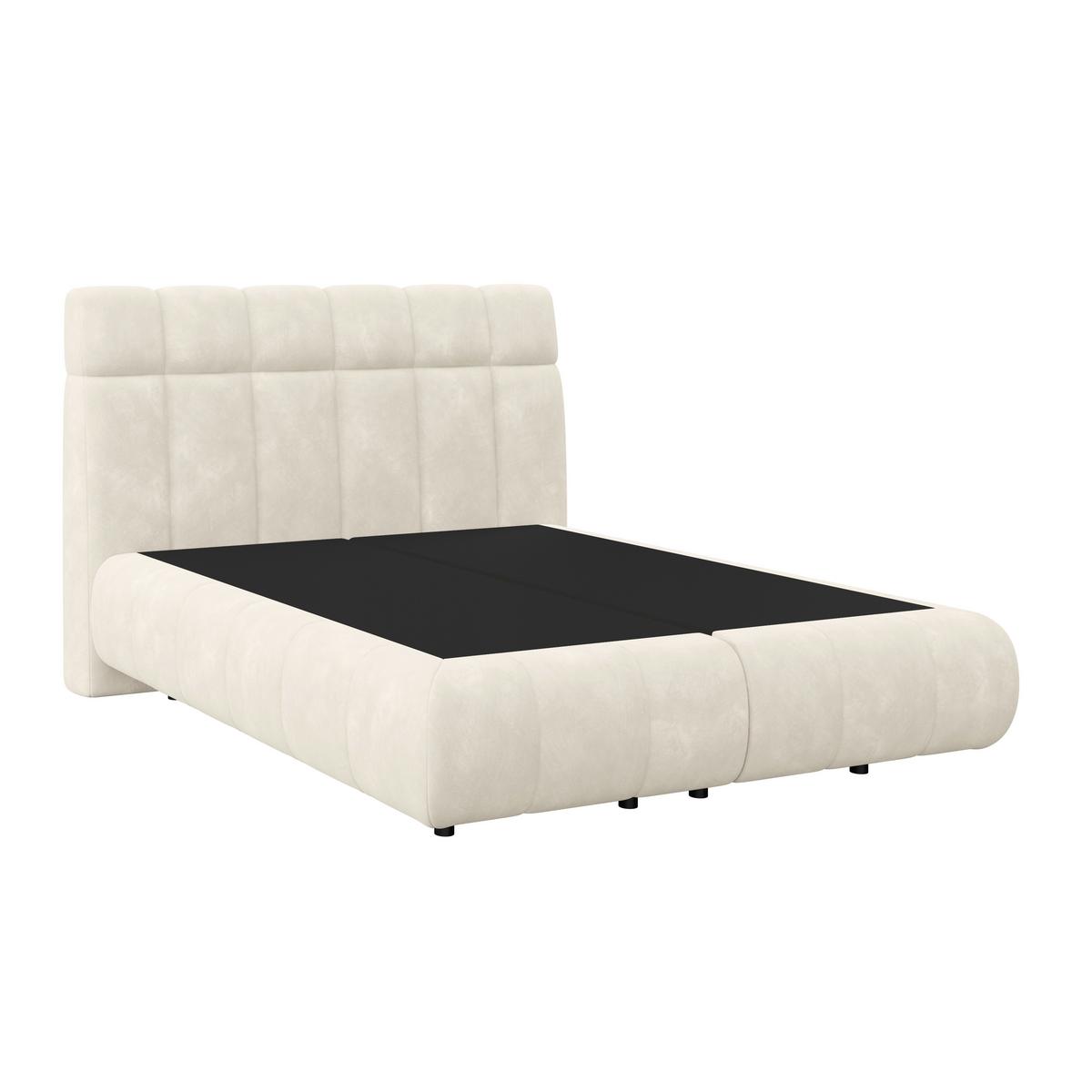 Boxspringbett Nobu O. Matratze Champagner, Lf: 140x200 cm - Champagner/Schwarz, Trend, Holz/Textil (140/200cm)