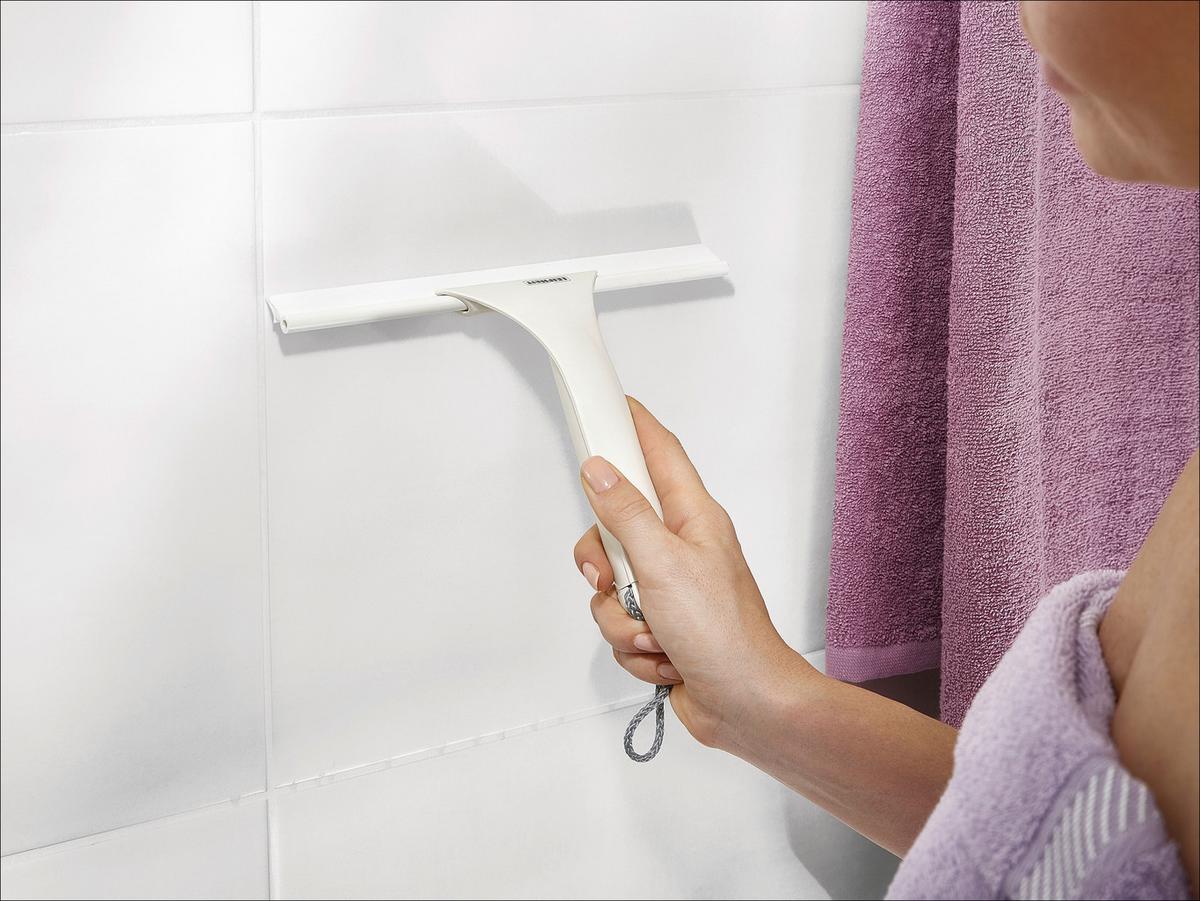 Duschabzieher Cabino Shower Slider, B: 24 Cm - Weiß, Glas/Kunststoff (30/24/4cm) - Leifheit