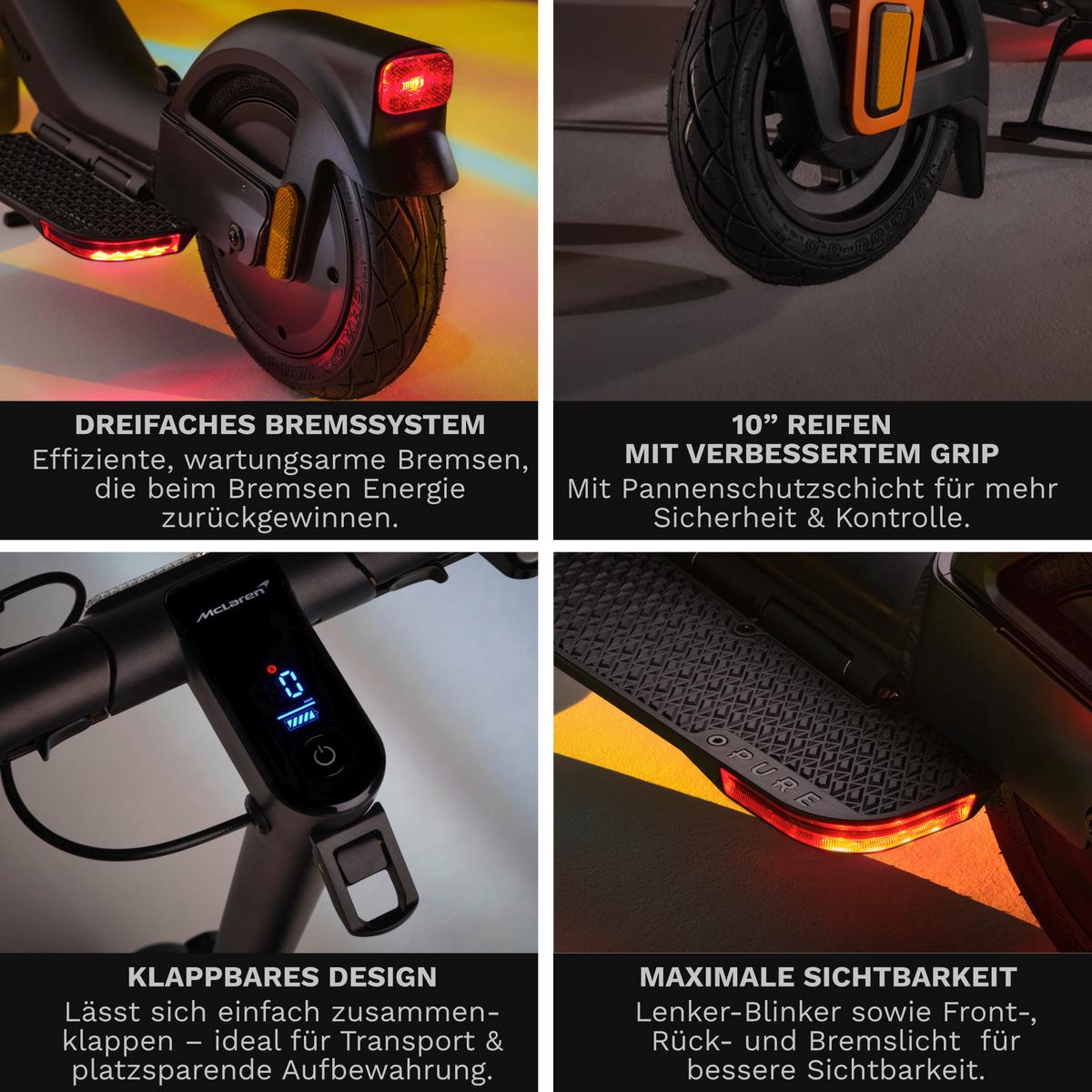 Elektroscooter CS-PURE-ADV-MCL -PA, StVO Konform - Orange, Basics, Metall (60/108/104cm)