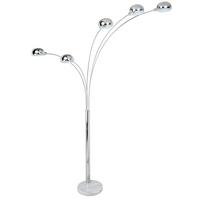 Stehlampe Leona Chromfarben/nickelfarben - Chromfarben/Nickelfarben, MODERN, Metall (200cm) - Luca Bessoni