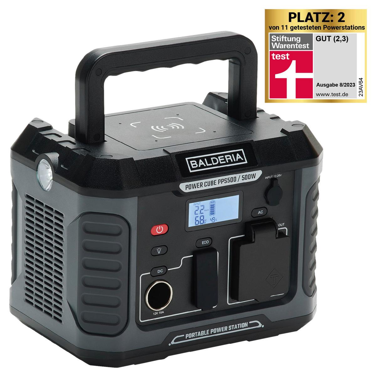 Powerstation Balderia Powercube - Schwarz/Grau, Trend, Kunststoff (23/18/17cm)