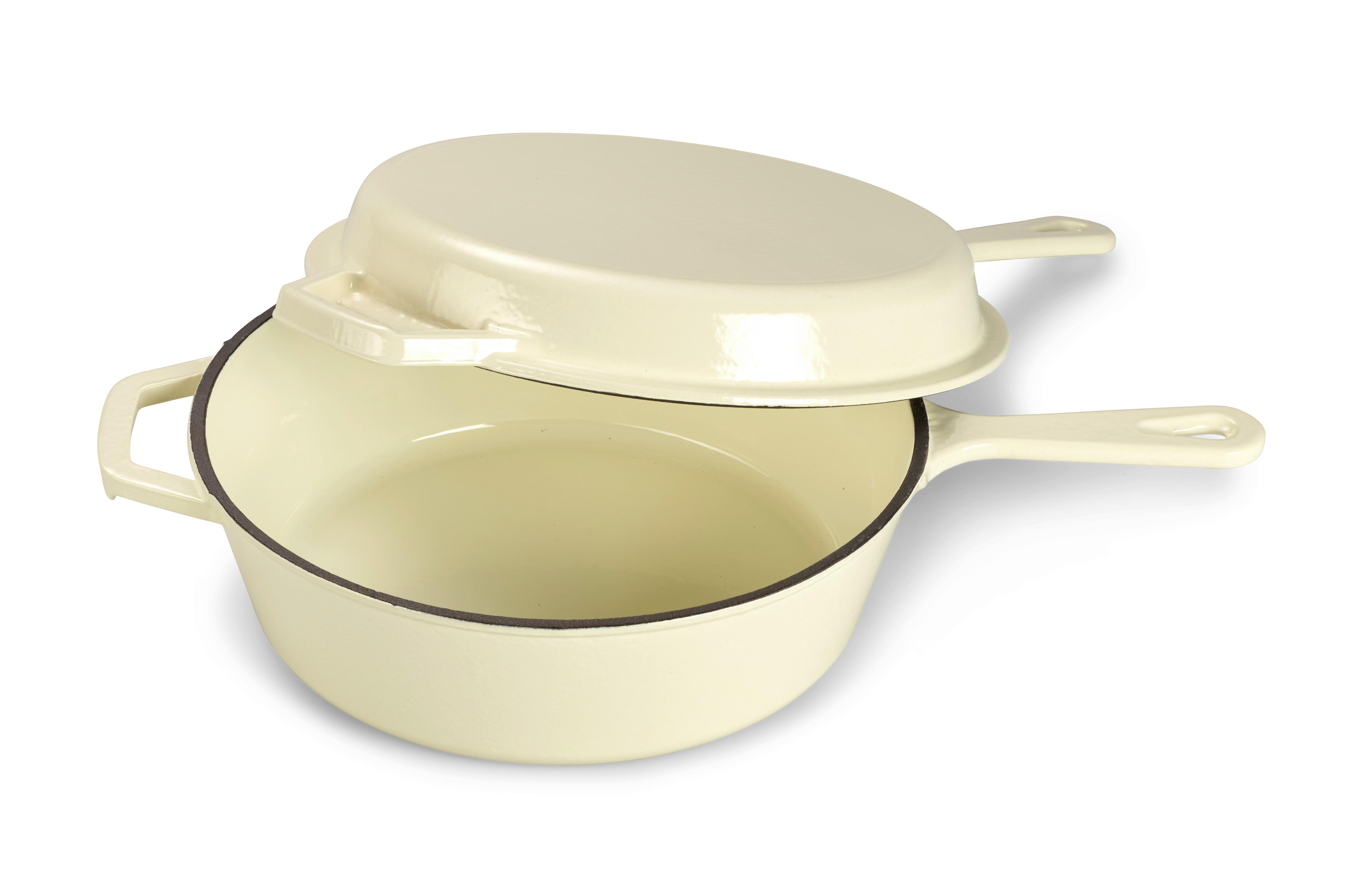 Kochtopfset 2-teilig Gusseisen Backofengeeignet - Creme, Basics, Metall (26,5cm) - Echtwerk