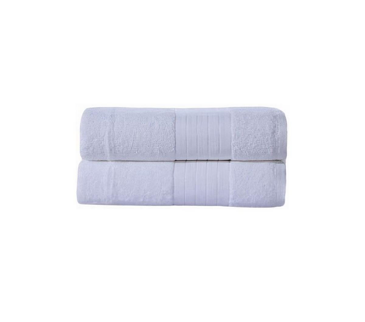 Handtuch Cotton Baumwolle 500 G/m2 Weiß 70x140 Cm 2er-Set - Weiß, KONVENTIONELL, Textil (70/140cm) - MID.YOU