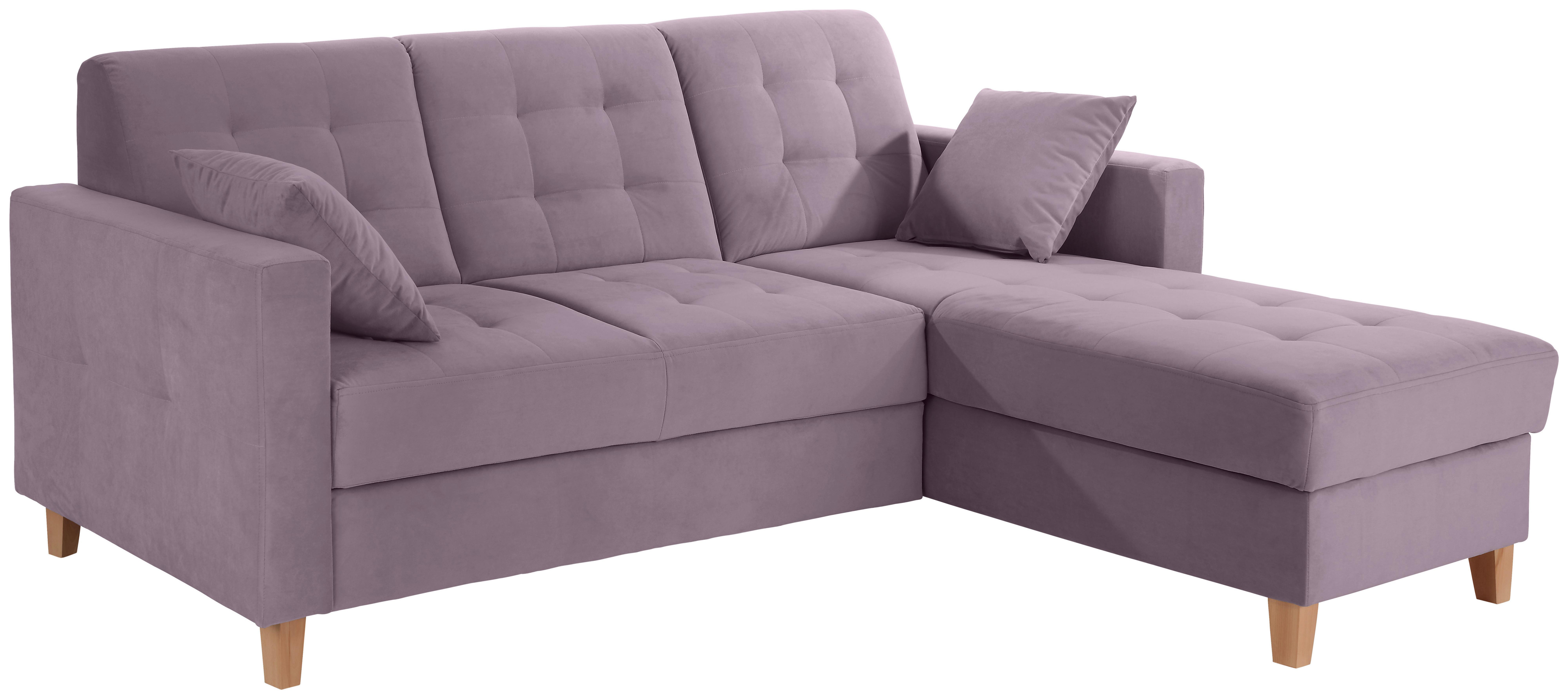 Ecksofa Bergen - Flieder/Naturfarben, Design, Textil (231/160cm) - Luca Bessoni