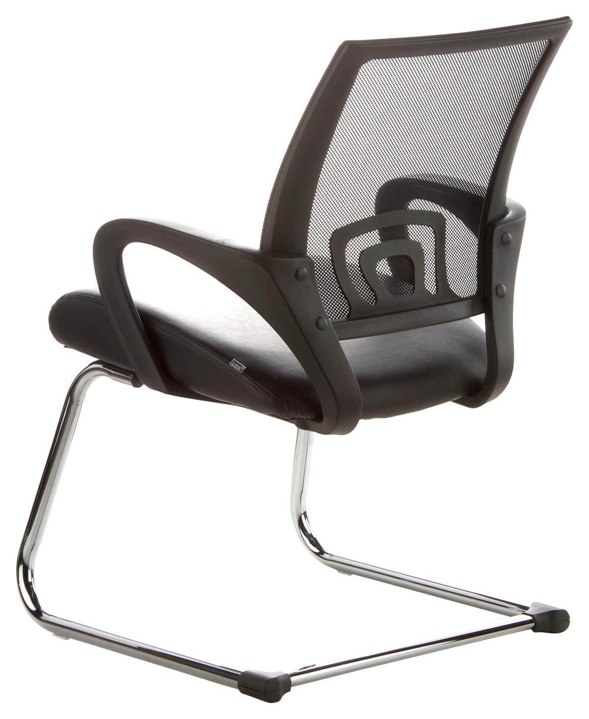 Besucherstuhl Visto Net V Schwarz Bis 110 Kg - Silberfarben/Schwarz, Basics, Kunststoff/Textil (57/98/52cm) - MID.YOU