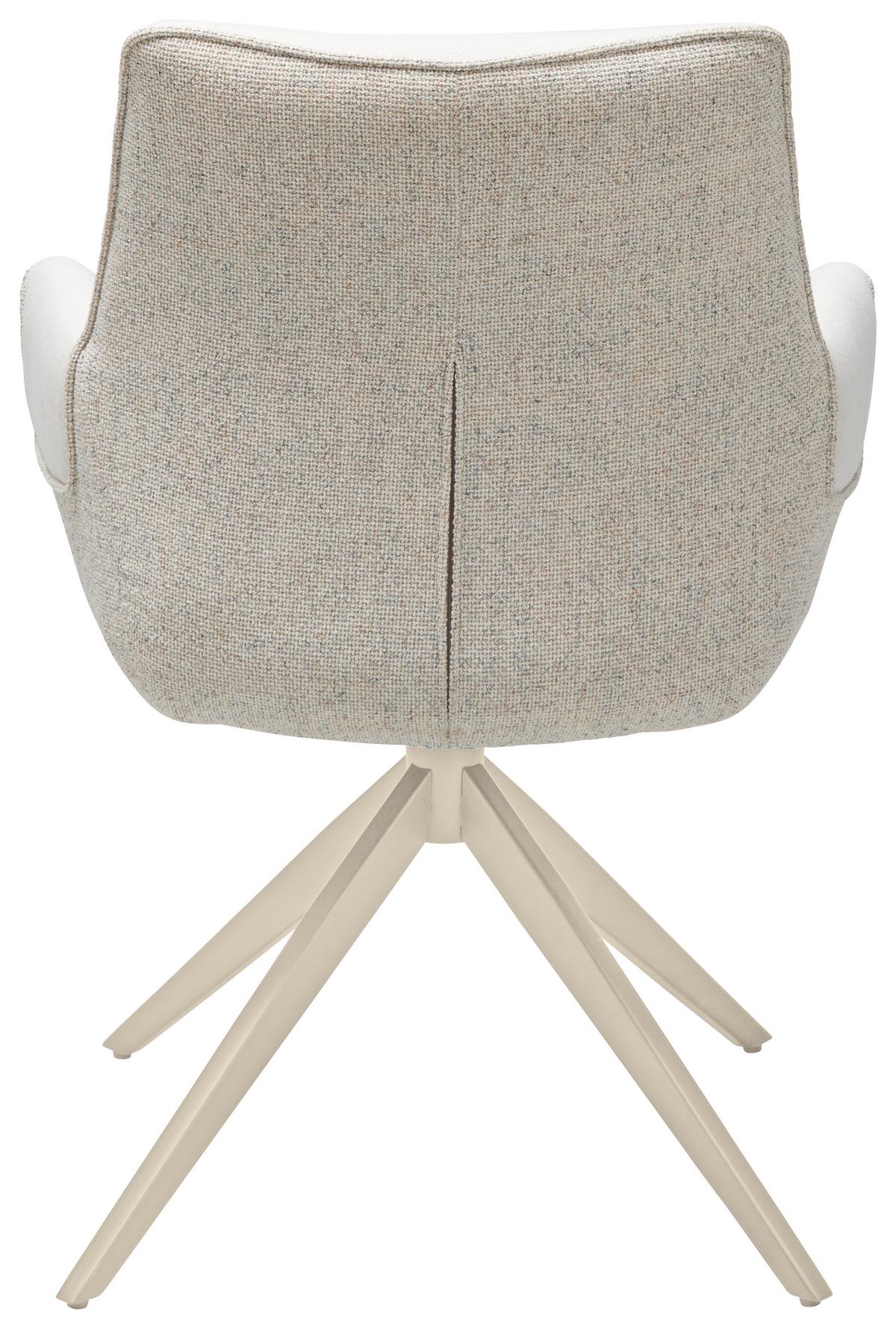 Armlehnstuhl Xenia - Champagner/Beige, LIFESTYLE, Textil/Metall (63/87/62cm) - Livetastic