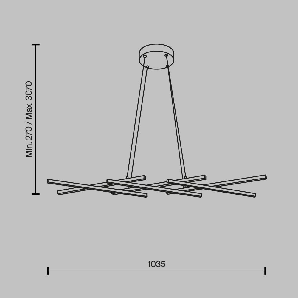 Pendelleuchte Halo - Messingfarben, MODERN, Metall (103,5/30/25,7cm) - MAYTONI