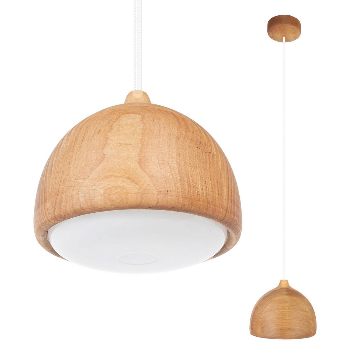 HÄNGELEUCHTE 8550132 ACORN I - Erlefarben/Weiß, Natur, Holz (17.5/90-140cm)