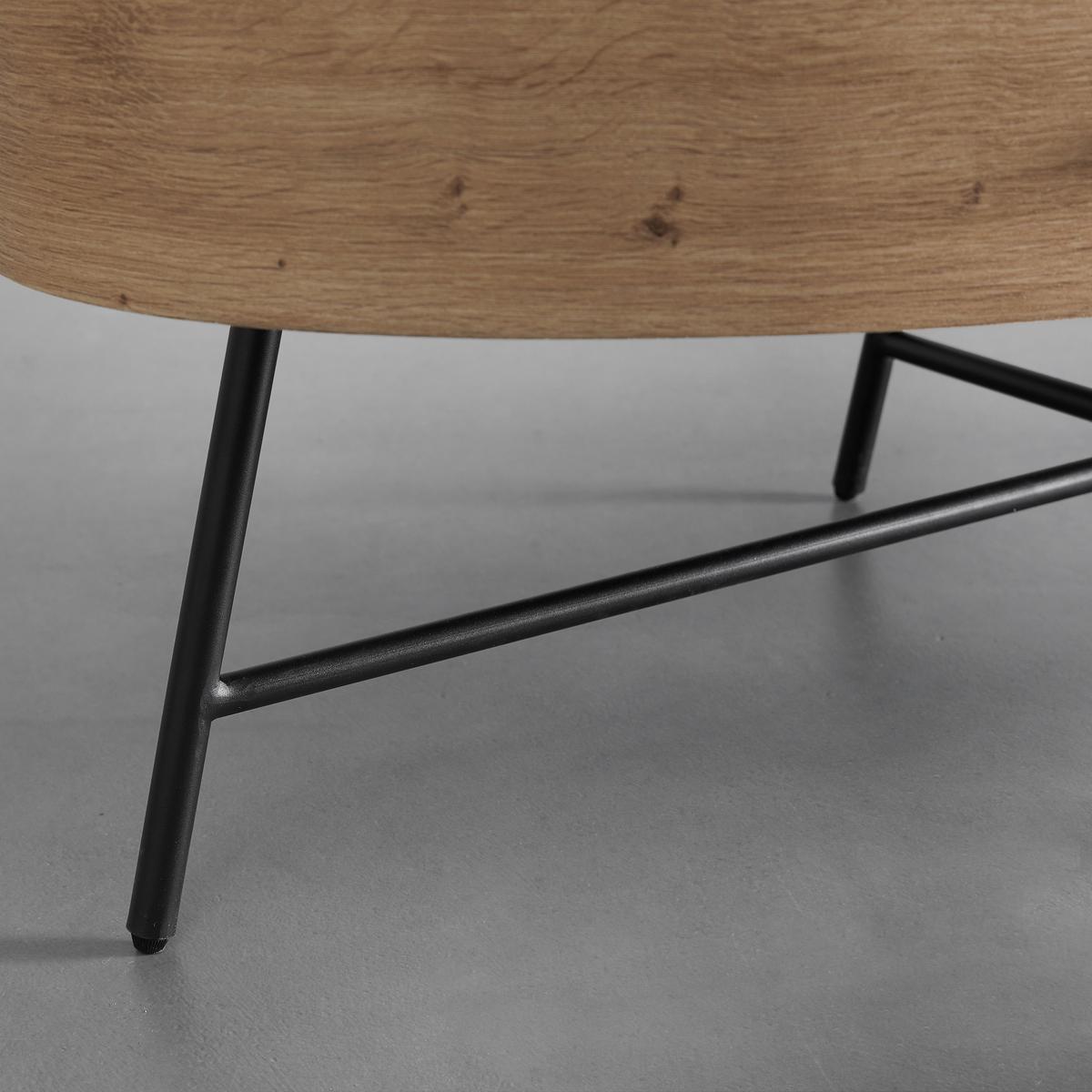 Konferenční stolek EMILIA - černá/barvy dubu, Moderní, kov (120/60/40cm) - Bessagi Home