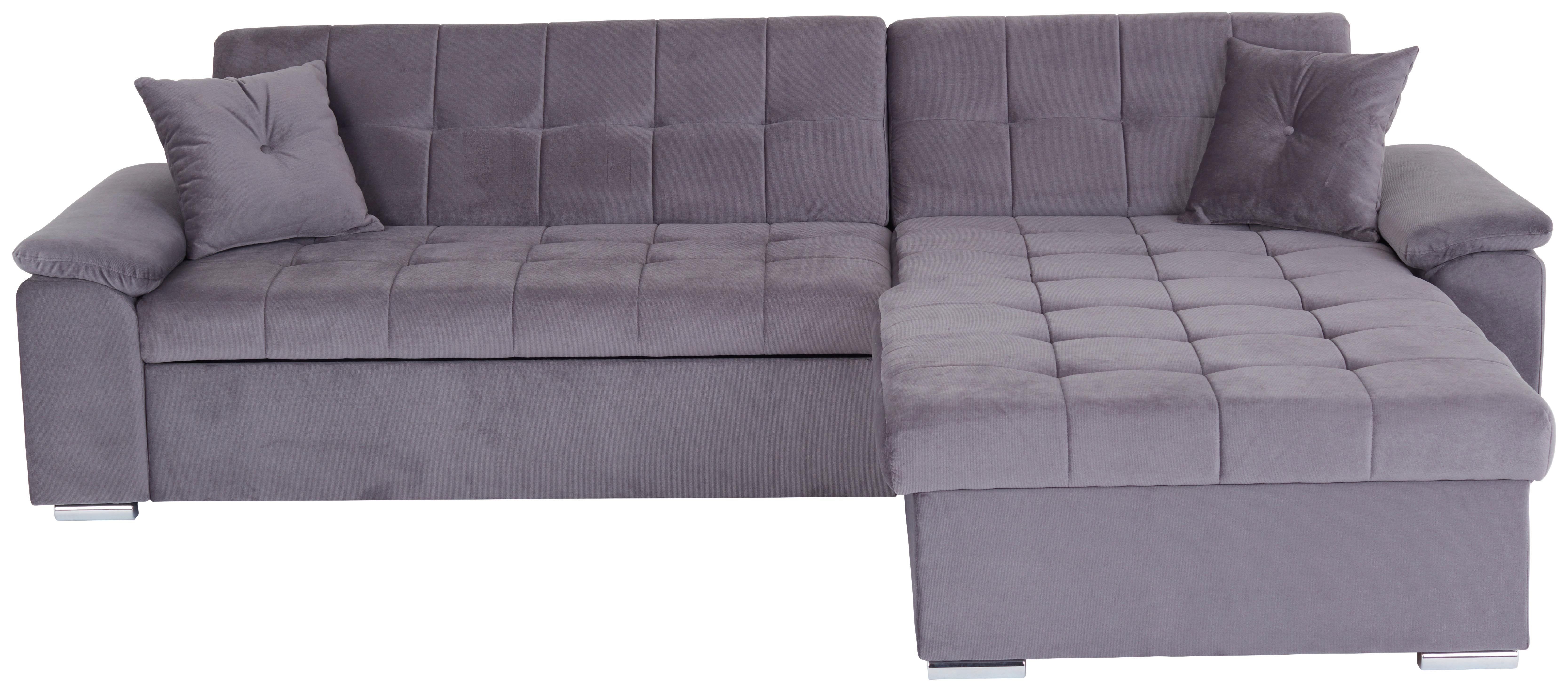Ecksofa Mit Schlaffunktion Keaton Und Bettkasten, Grau - Grau, Basics, Textil (263/169cm) - Livetastic