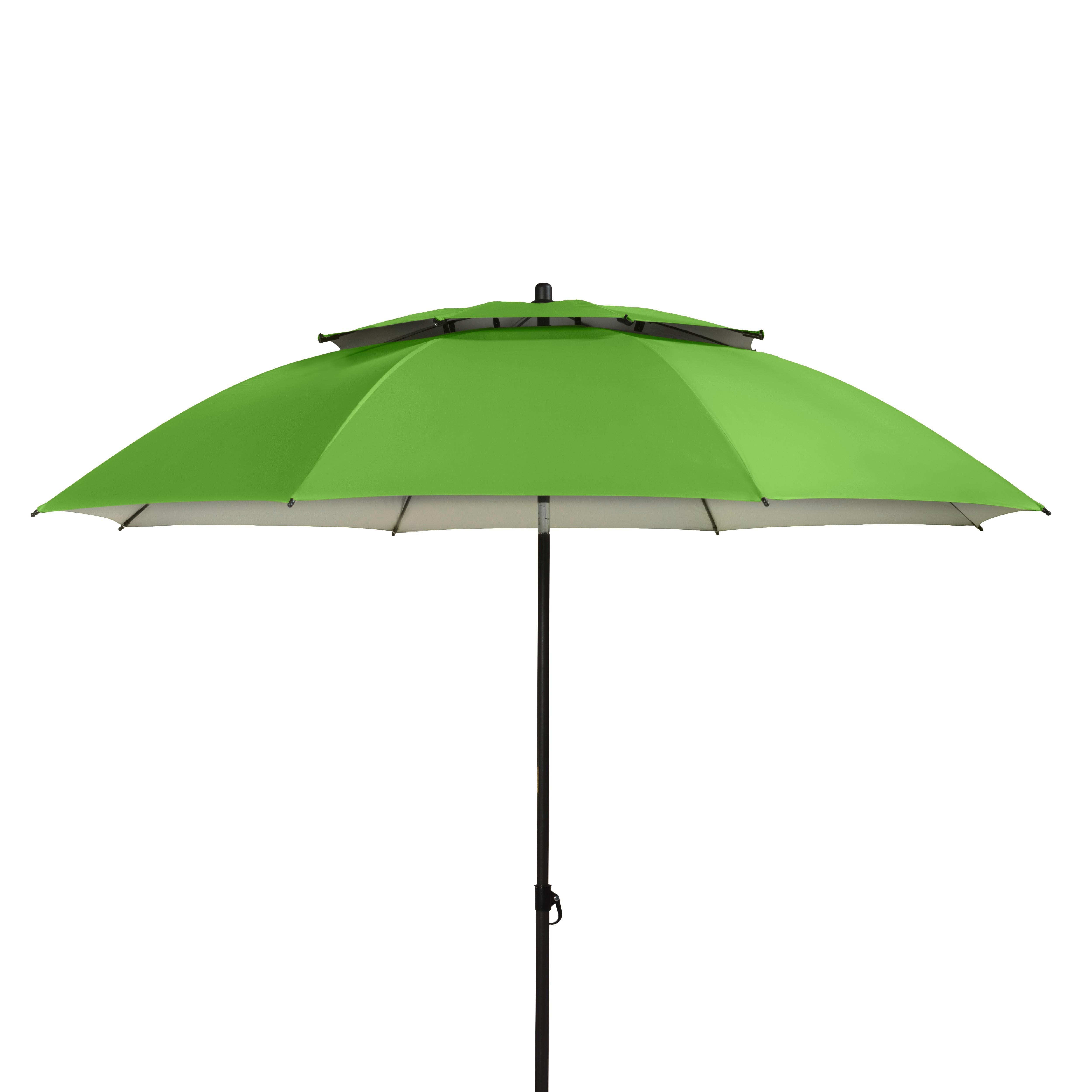 Sonnenschirm Gs Windprofi Dh: 200x207 Cm Hellgrün - Schwarz/Hellgrün, MODERN, Textil/Metall (200/207cm) - Doppler