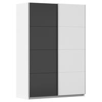 Schwebetürenschrank 136cm Subito, Graphitfarben/Weiß - Graphitfarben/Weiß, MODERN, Holzwerkstoff (136/197/61cm) - Rauch Möbel