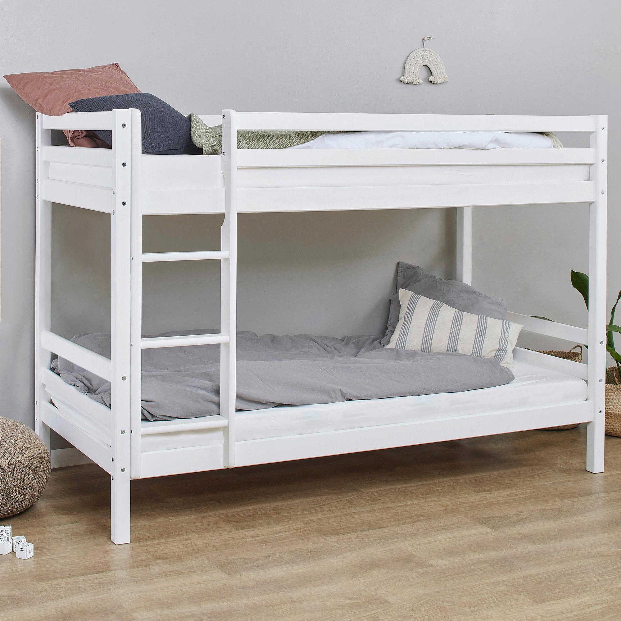 Etagenbett Eco Dream Weiß, Lf: 90x200 Cm - Weiß/Naturfarben, MODERN, Holz (90/200cm) - MID.YOU