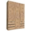 Drehtürenschrank Mit Schubladen 150cm Level 36a, Eichendekor - Plankeneiche/Eichefarben, MODERN, Holzwerkstoff (150/216/58cm) - MID.YOU