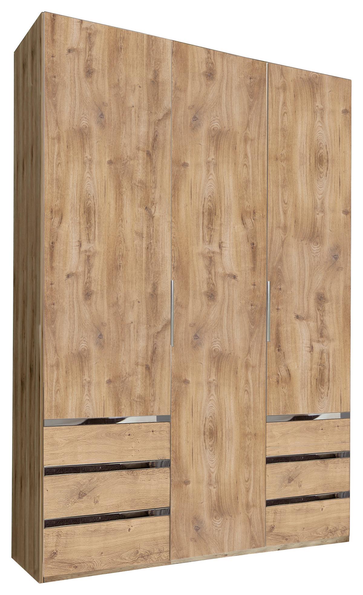 Drehtürenschrank mit Schubladen 150cm Level 36a, Eichendekor - Plankeneiche/Eichefarben, MODERN, Holzwerkstoff (150/216/58cm) - MID.YOU