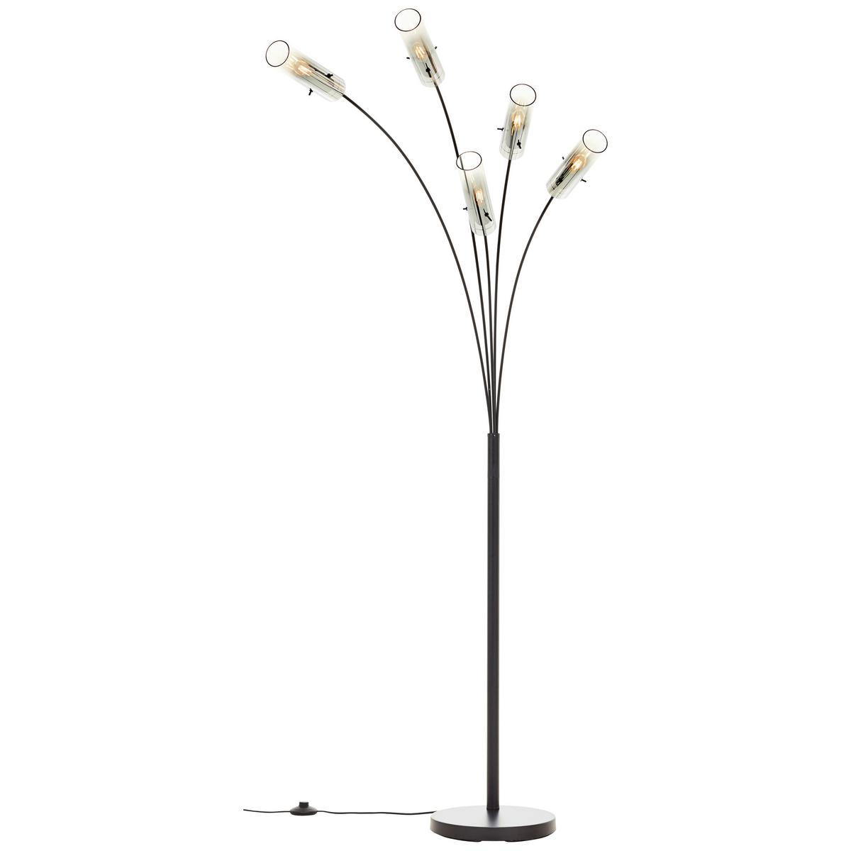 Bogenleuchte 99208/06 Glasini - Schwarz/Grau, Design, Glas/Metall (200cm) - Brilliant