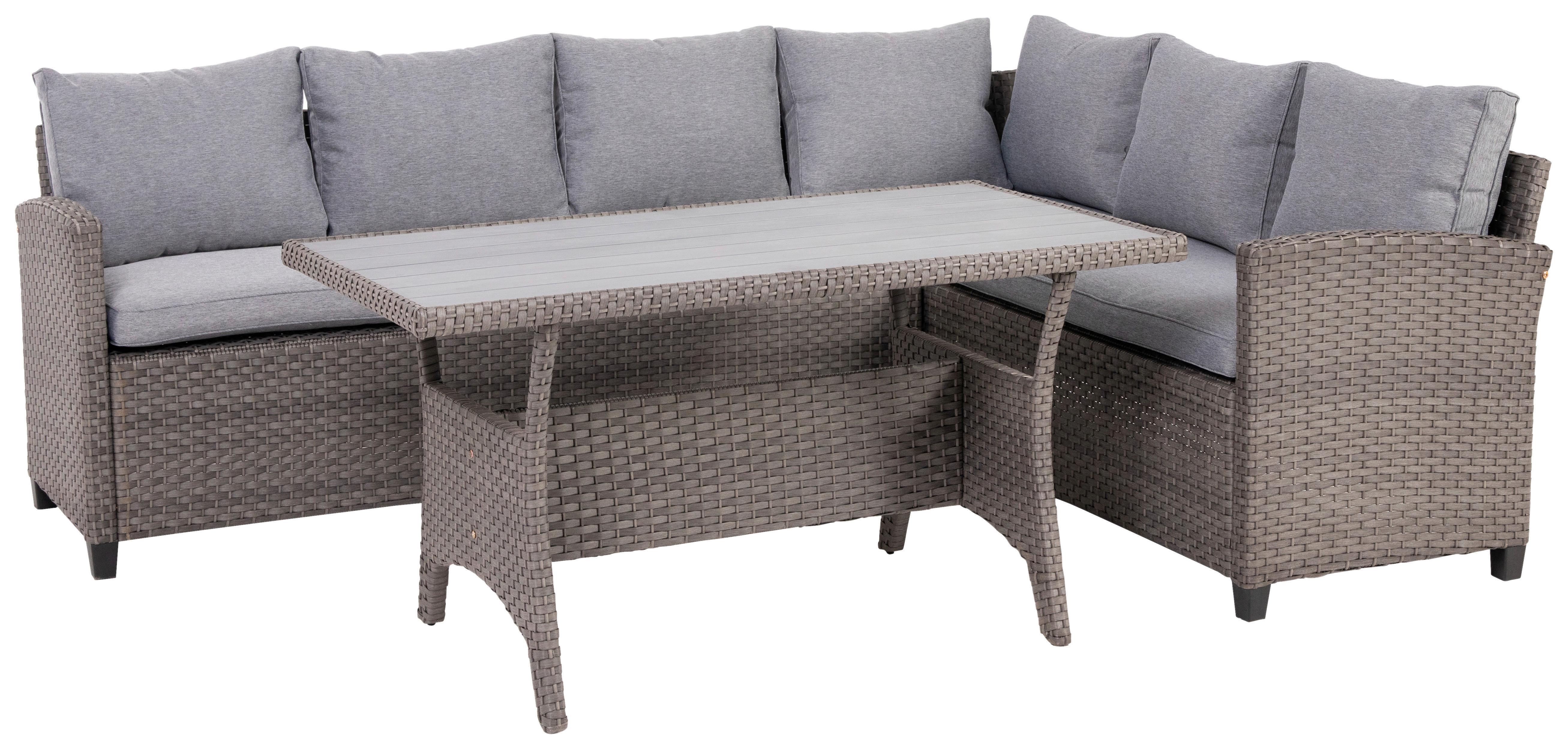 Lounge Garnitúra Vipora Jobbos - szürke, modern, műanyag/textil (220/175cm) - Ondega