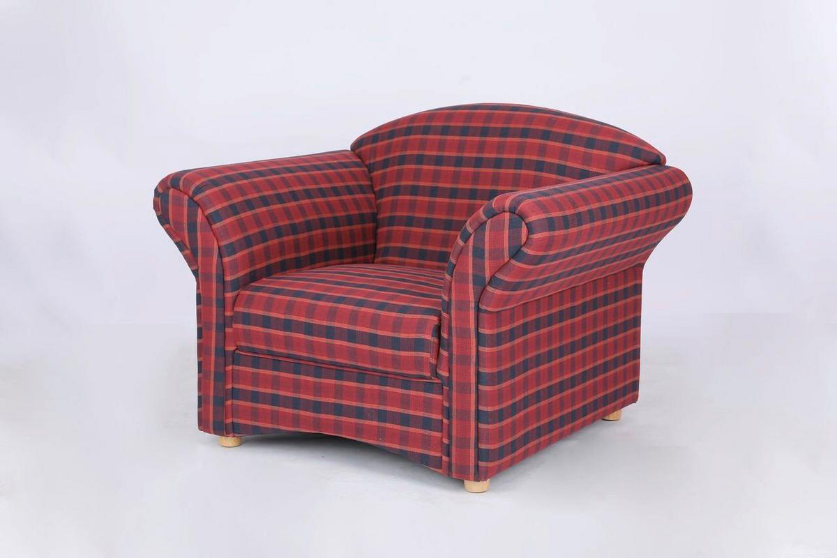 Polstersessel Loretta, rot, kariert, ca. 110x84x840 cm - Basics (110/84/84cm)