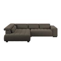 Ecksofa Matera Dunkelbraun S: 226x311cm - Dunkelbraun/Schwarz, Trend, Textil (226/311cm)