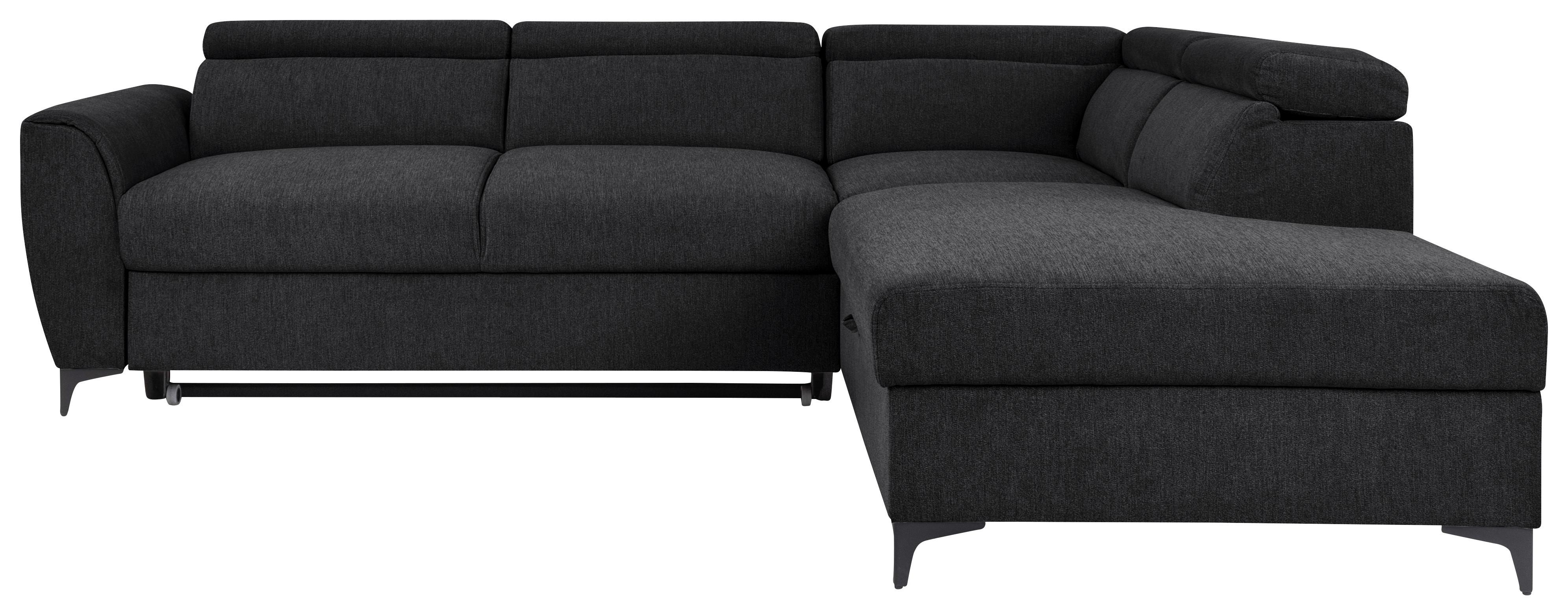 Ecksofa Lapis Schwarz S: 255/217 cm - Schwarz, KONVENTIONELL, Textil (255/217cm) - MID.YOU