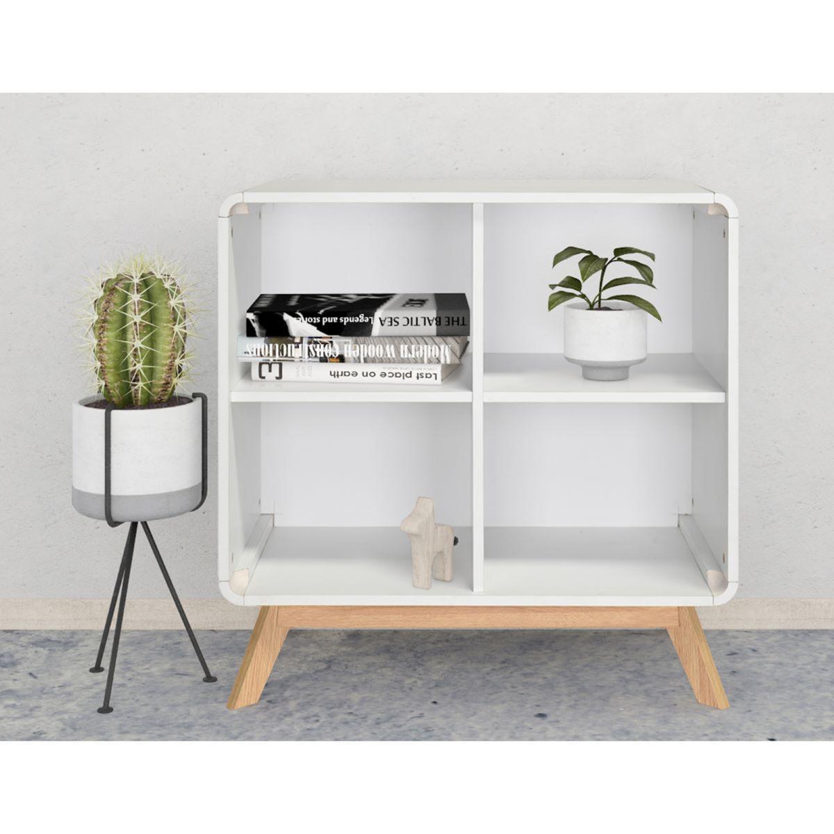 Regal Cassie Weiß 75 cm - Eichefarben/Weiß, Basics, Holzwerkstoff (75/75/39cm) - MID.YOU