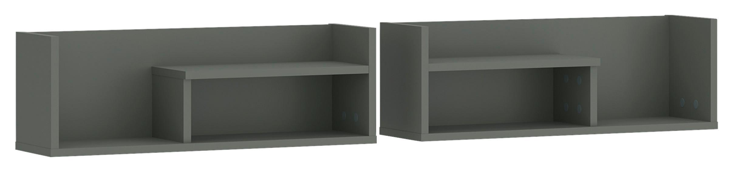 Falipolc Shirley - antracit/szürke, Design, faalapú anyag (140/24/22cm)