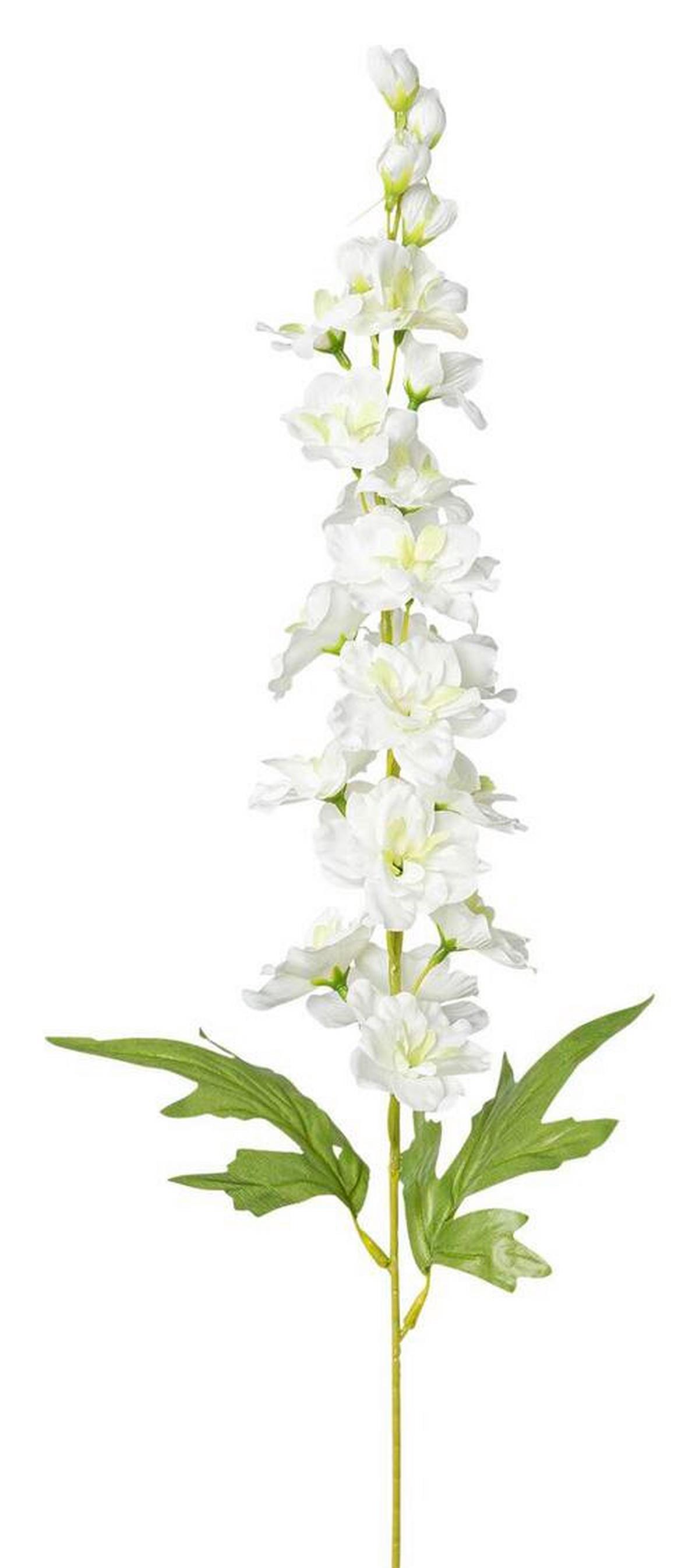 Kunstpflanze Rittersporn Weiß L: 86 cm - Weiß/Grün, Basics, Kunststoff (86cm)