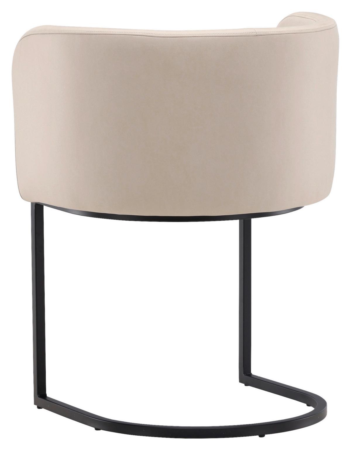 Stuhl Simrishamn - Beige/Schwarz, Design, Kunststoff/Textil (58/75/60cm) - Livetastic