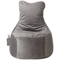 Sedací vak CORTONA SAMT sivá - šedá, textil (75/95/65cm) - Modern Living