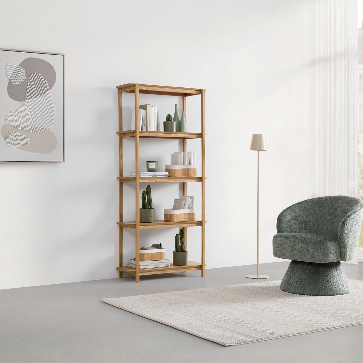 REGÁL KAVOK -EXKLUSIV- - farba jaseňa/prírodná farba, Natur, drevo/kompozitné drevo (80/170/35cm) - Premium Living