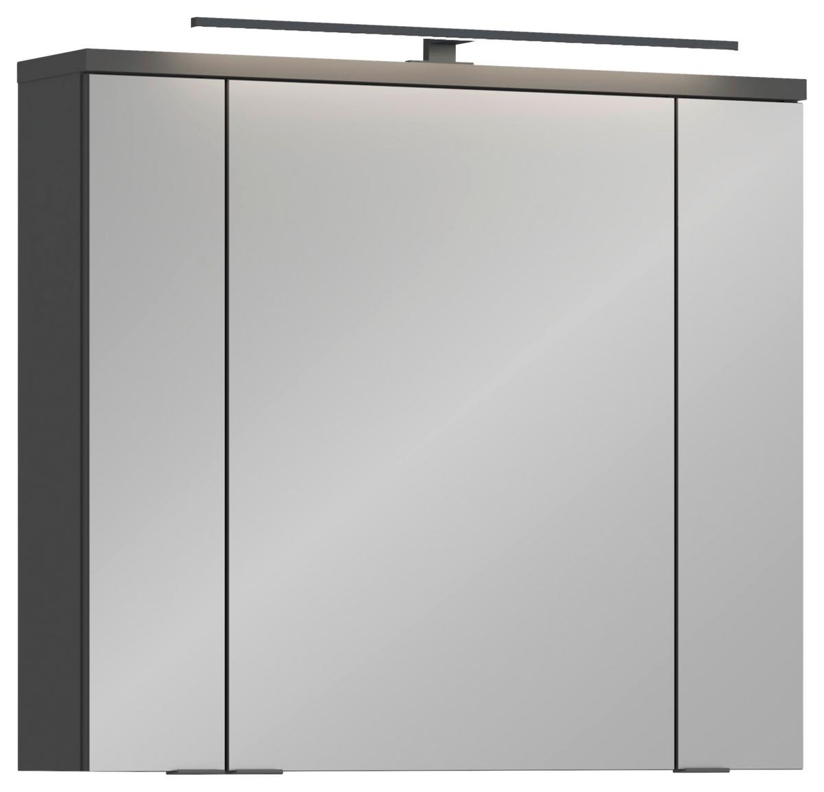 Spiegelschrank Manhattan Man Ll3 - Anthrazit, MODERN, Glas/Holzwerkstoff (80/72,6/19,7cm) - Luca Bessoni