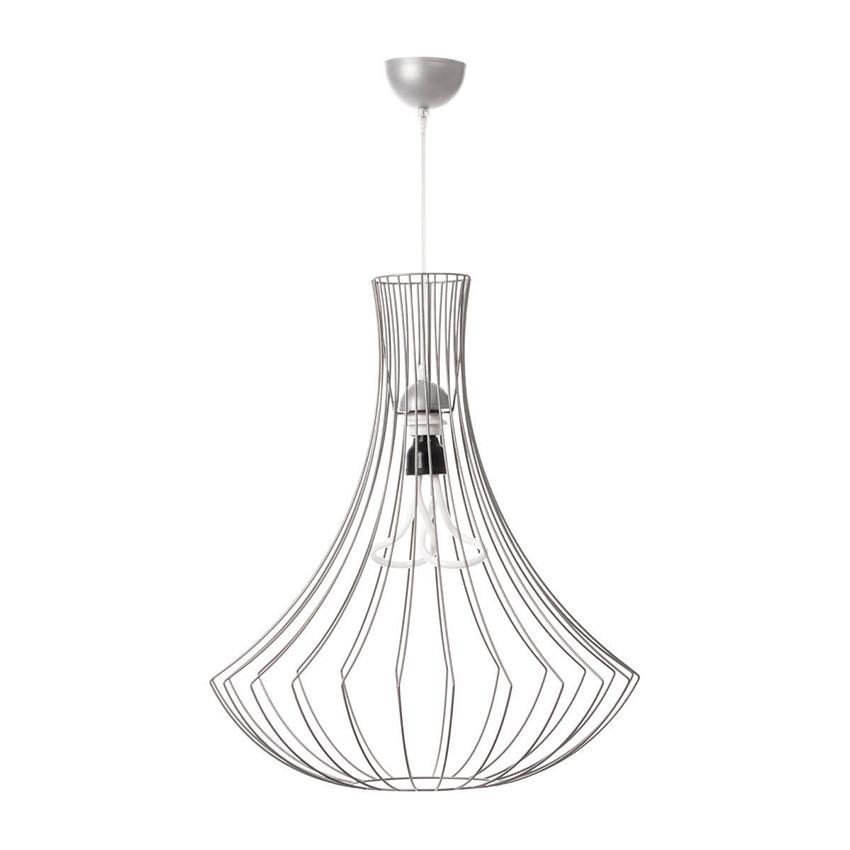 Hängeleuchte Chiara H: 60 cm 1-Flammig - Silberfarben, Trend, Metall (52/52/60cm) - Kayoom