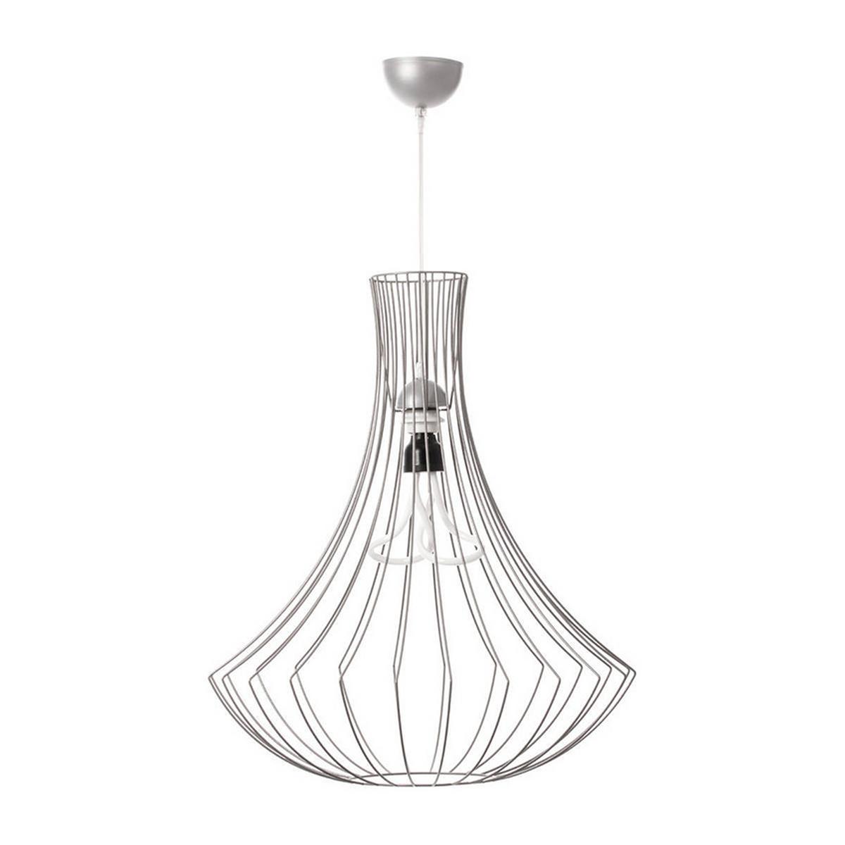 Hängeleuchte Chiara H: 60 cm 1-Flammig - Silberfarben, Trend, Metall (52/52/60cm) - Kayoom