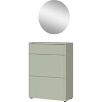 Garderobe GW-Binetto 2-teilig Grün/Eichefarben B: 70 cm - Eichefarben/Grün, Design, Holzwerkstoff (70/200/34cm) - Livetastic