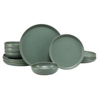 Tafelservice Uno Salbei Steinzeug, 12 tlg. - Salbeigrün, Basics, Keramik - Creatable
