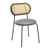 Židle Casa šedá dřevo/ratan/kov - šedá/černá, Moderní, kov/dřevo (42/77/51cm) - Bessagi Home