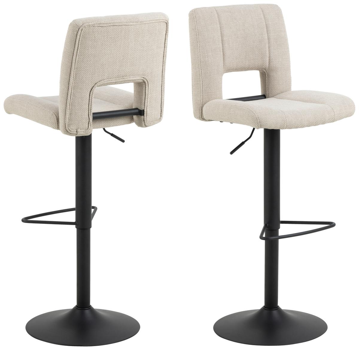Barhocker Sylvia - Hellbraun/Beige, Design, Textil/Metall (41,5/115/52cm) - MID.YOU