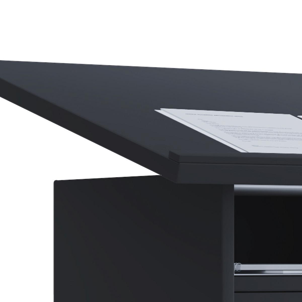 Stehpult Mit Stauraum B: 60 Cm H: 120 Cm Meeta, Schwarz - Schwarz, Basics, Holzwerkstoff (60/50/120cm) - MID.YOU