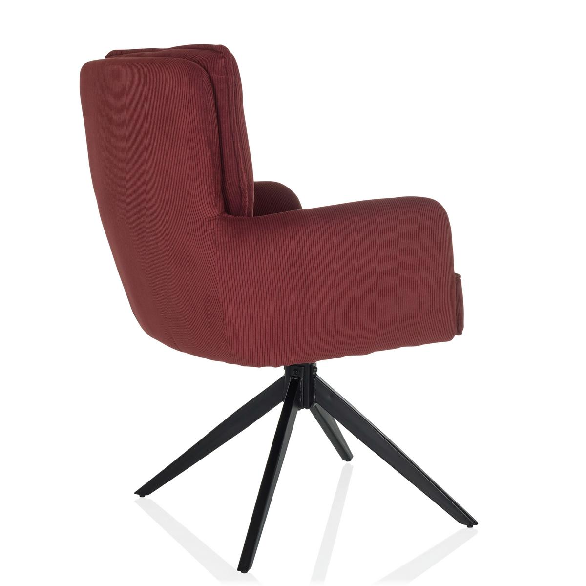 Armlehnstuhl Tarugo Rot B: 58 Cm - Rot/Schwarz, MODERN, Textil/Metall (58/94/60cm) - MID.YOU