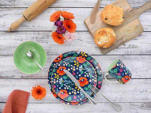 Kombiservice 17406 Folklore Blau - Multicolor, Trend, Keramik (35/32/36null) - Creatable