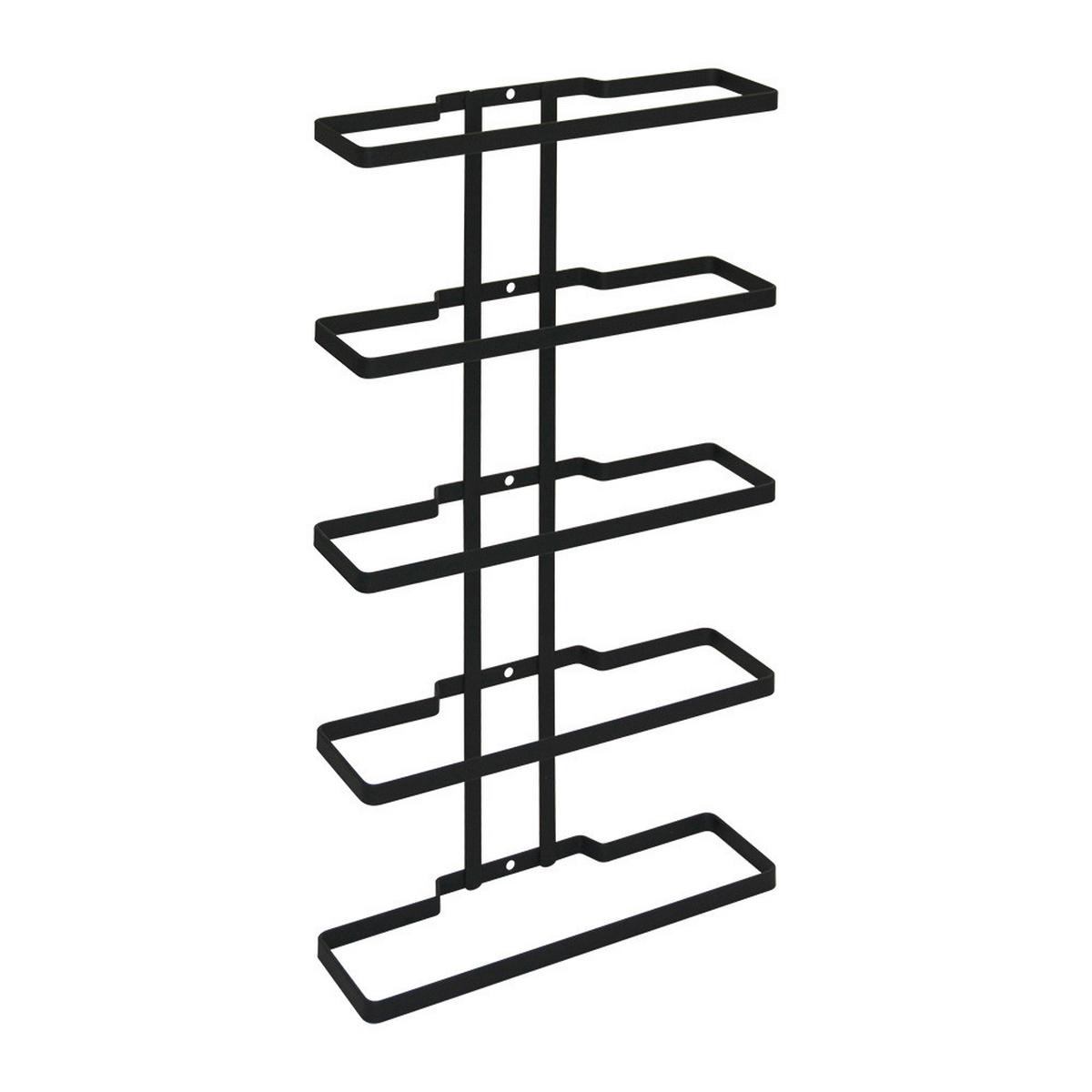 Weinregal Metall Schwarz Flaschen: 5 Bxh: 24x9 Cm - Schwarz, Basics, Metall (24/9/44cm)