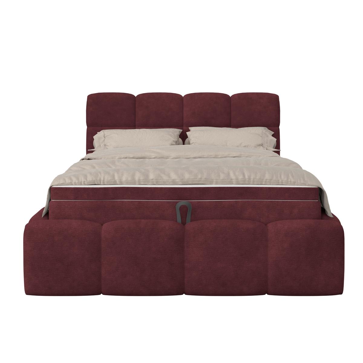 Polsterbetten Noe Bordeaux 140x200 cm - Bordeaux/Schwarz, Trend, Textil/Metall (140/200cm)